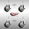 Service Caster 4 Inch 316SS Black Polyurethane Swivel 12mm Threaded Stem Caster Set Brake SS316TS20S414-PPUB-BLK-TLB-M1215-4 - alternate 1
